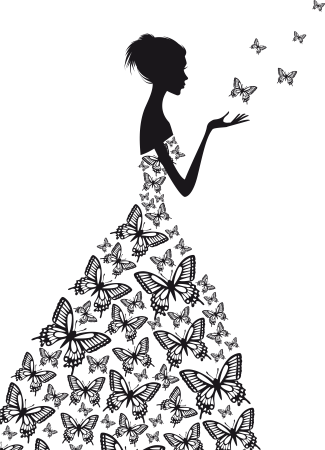 Силуэт тдевушки в платье