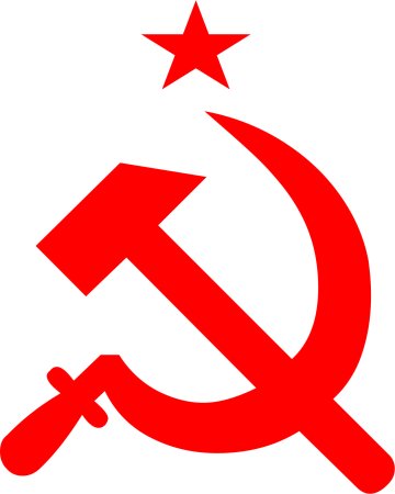 Трафарет серпа и молота на флаге СССР
