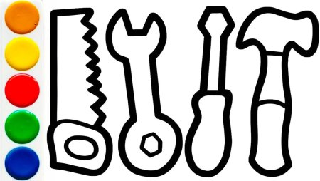 Раскраски инструменты строительные