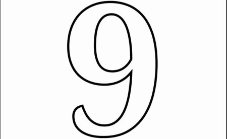 Цифра 9 трафарет