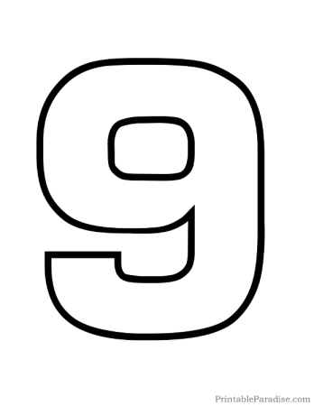 Цифра 9 трафарет