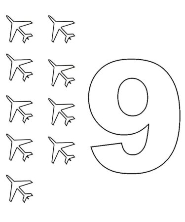 Цифра 9 трафарет