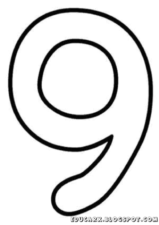 Цифра 9 трафарет