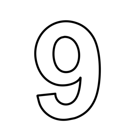 Цифра 9 трафарет