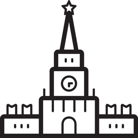 Спасская башня Кремля силуэт