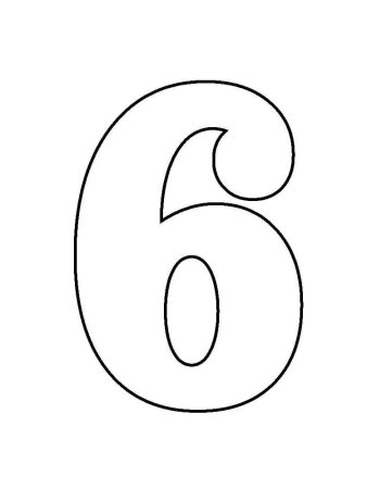 Цифра 6 трафарет для вырезания