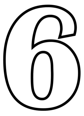 Цифра 6 трафарет для торта