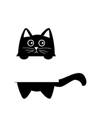 Смешной кот силуэт