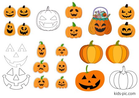 Тыква на Хэллоуин трафарет