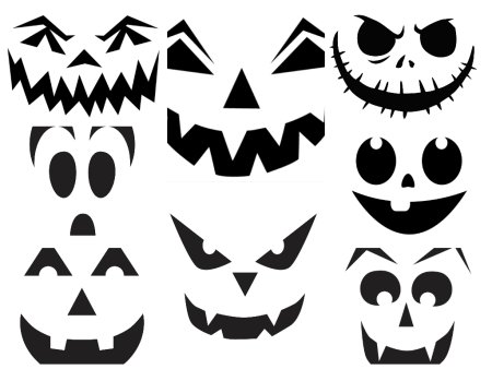 Тыква на Хэллоуин трафарет