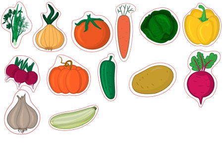 Овощи для вырезания для детей