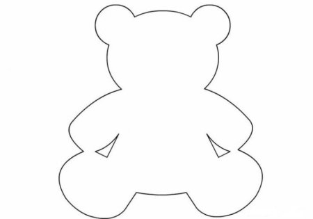 Трафарет мишки из фетра