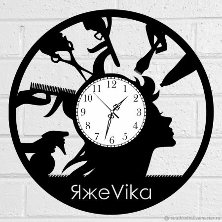 Часы из винила парикмахер