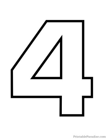 Цифра 4 трафарет
