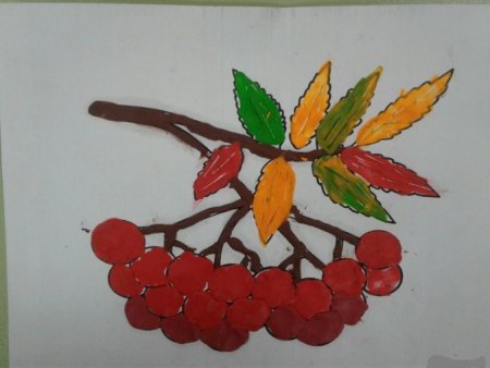 Ветка рябины рисование