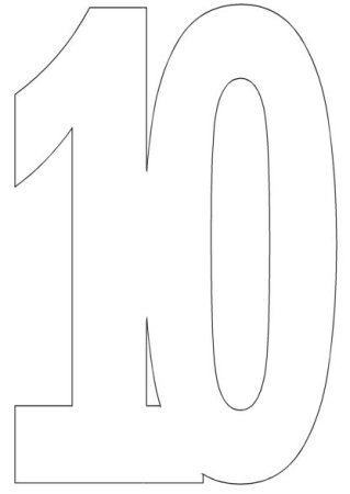 Цифра 10 трафарет на торт
