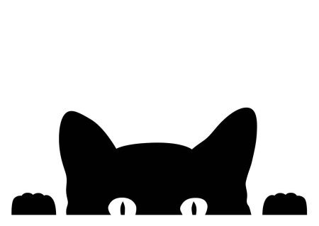 Кот лежит силуэт