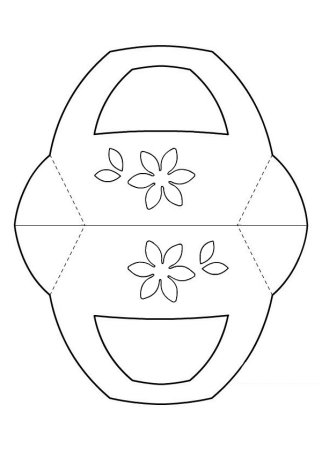 Корзина трафарет для вырезания