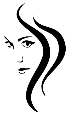 Очертания лица женщины