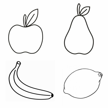 Фрукты. Раскраска