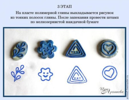 Штамп из полимерной глины для ткани