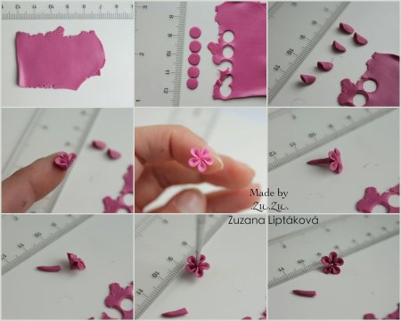 Маленькие цветочки из глины
