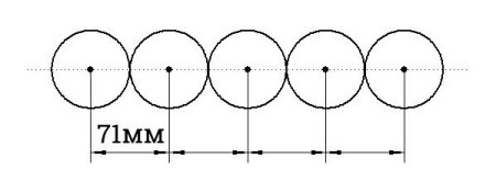 Разметка под подрозетник 68 мм чертеж