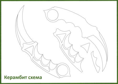 Нож керамбит чертеж а4