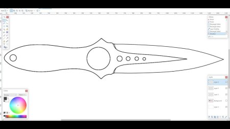 Нож Skeleton CS go чертеж