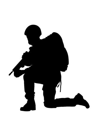 Силуэт военного человека