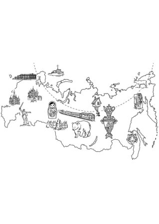 Карта России раскраска