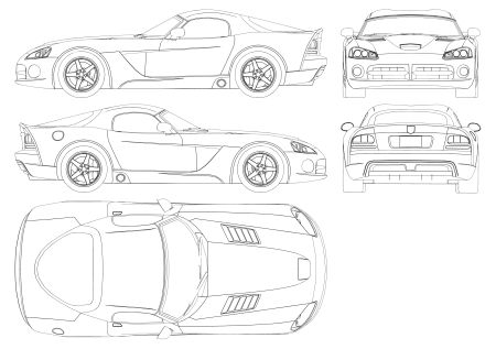 Dodge Viper чертеж