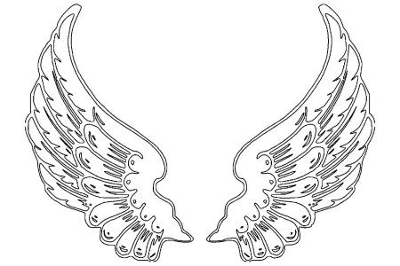 Крылышки трафарет