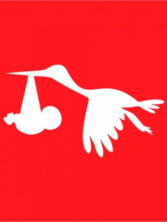 Аист трафарет