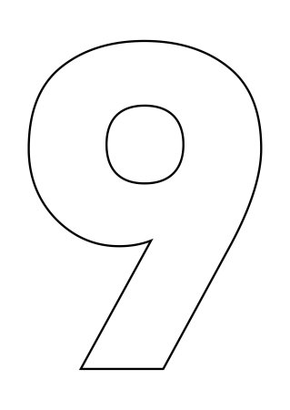 Цифра 9 трафарет