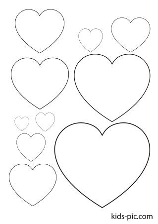 Шаблон сердца для вырезания из бумаги