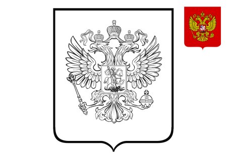 Разукрашка флаг России герб России