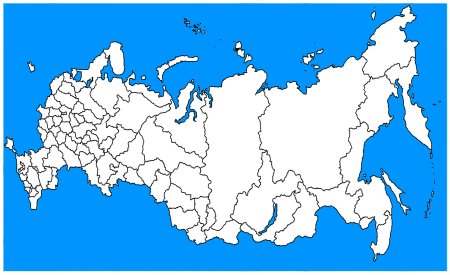 Пустая карта субъектов РФ