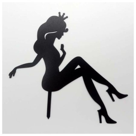 Топпер силуэт "сидящая девушка №1", черный, 14*18 см