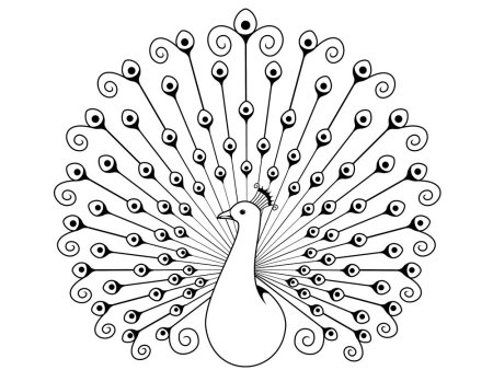 Павлин раскраска для детей 4-5 лет