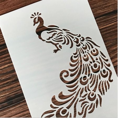 Трафарет павлина на стену