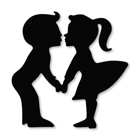 Силует мальчика и девочки
