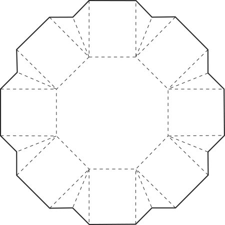 Развертка шестигранной коробки