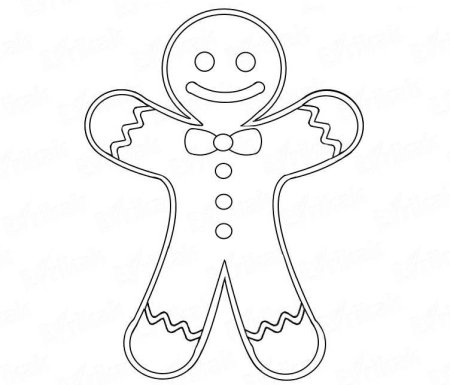 Gingerbread man раскраска для детей