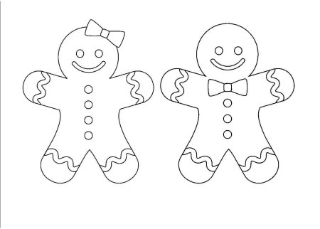 Gingerbread man раскраска для детей