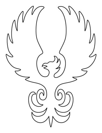 Птица Феникс трафарет