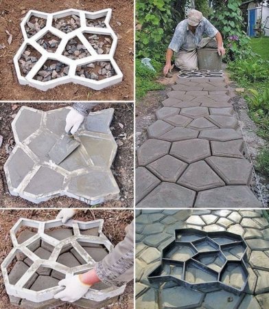 Садовые дорожки из трафарета