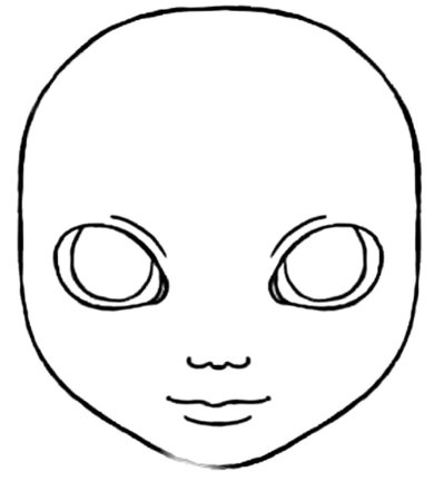 Трафарет лица для текстильной куклы