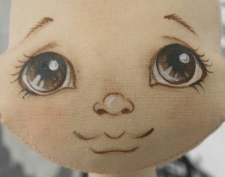 Трафарет для рисования лица текстильной куклы