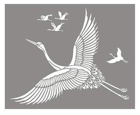 Журавли трафарет